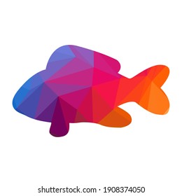 Low poly fish, vector illustration