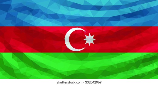 Low Poly Flag Of Azerbaijan