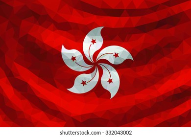 Low Poly Flag Of Hong Kong