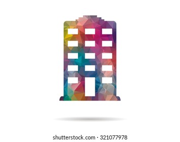 low poly floor colorful icon