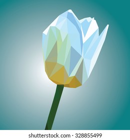 low poly flower vector design paint