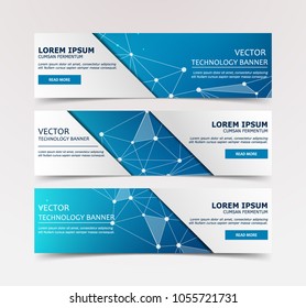 Low Poly Flyer, Banner, Brochure with Geometric Lines and Circles on colored Background. Vector low-poly illustration of triangles.