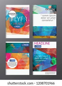 Low poly flyer design business annual report brochure template. cover presentation abstract background for business, magazines,