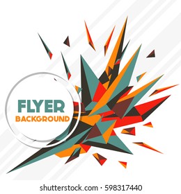 Low Poly Flyer style background Design Template,Vector Illustration