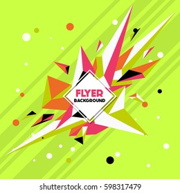 Low Poly Flyer style background Design Template,Vector Illustration