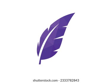 Logo-Design für Schreibstifte mit niedriger Poly- und Fontäne, Vectordesign-Konzept