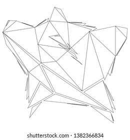 Low poly fox. Geometric logo