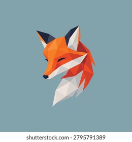 Low Poly Fox Side Profile Vector Illustration – Geometric Polygon Wildlife Art