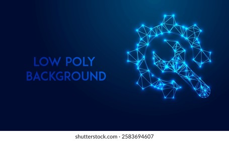 Low Poly Gear Icon Design, Geometric 3D Symbol Representing Engineering, Technology, Innovation, and Mechanism Concept for Business, Industry, and Digital Solutions