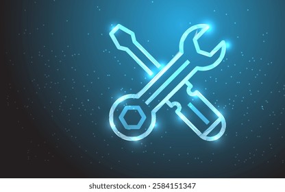 Low Poly Gear Icon Design, Geometric 3D Symbol Representing Engineering, Technology, Innovation, and Mechanism Concept for Business, Industry, and Digital Solutions