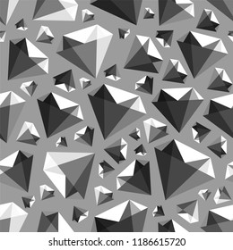 Low poly gem diamond seamless vector pattern