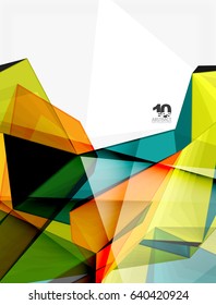 Low-Poly-geometrische 3D-Form futuristischen modernen Hintergrund. Vektor-leere Vorlage für Ihren Text oder Ihr Design