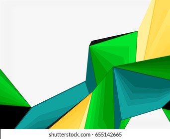 Low poly geometric 3d shape futuristic modern background. Vector blank template for your text or design