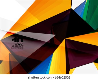 Low poly geometric 3d shape futuristic modern background. Vector blank template for your text or design