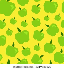 Low Poly Geometric Apple Seamless Pattern
