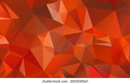 Low-Poly-geometrischer Hintergrund mit abstraktem Muster aus orangefarbenen geometrischen Formen

