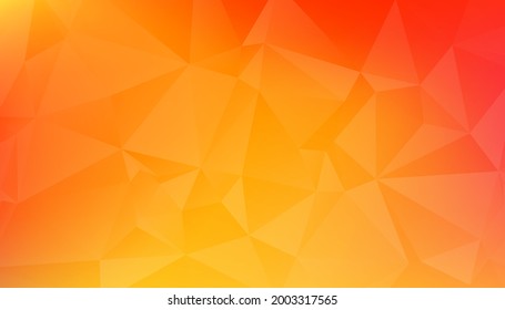 low poly geometric background consisting of triangles of different sizes and orange and yellow colors. 