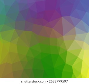 Low poly geometric background in vibrant rainbow colors, creating a modern, abstract, and faceted design.

