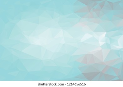 Low poly Geometric blue ice texture triangular polygonal background  with copy space