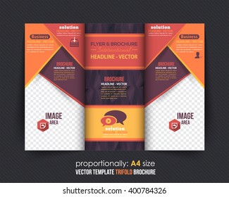 Low Poly Geometric Elements Style Corporate Leaflet, Cover Design. Colorful Business Tri-Fold Brochure Template