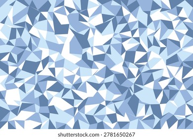 Low poly geometric pattern of blue and white abstract shapes background