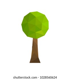 Low poly geometric tree icon. Vector illustration