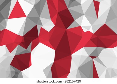Low Poly Georgia flag on polygons texture background, modern style