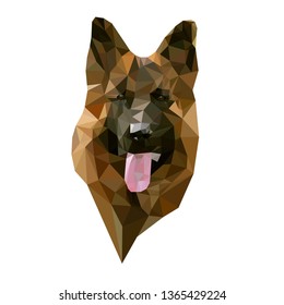 low poly of a german shepherd