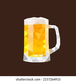 Vidrio de Cerveza bajo. Vector polígono