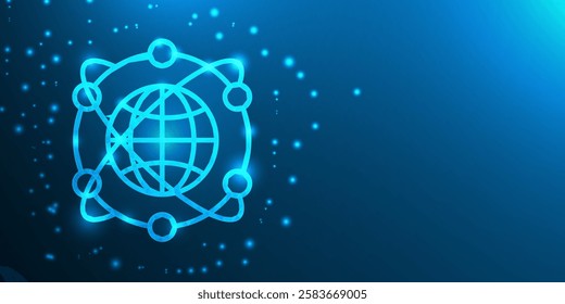 Low Poly Global Icon Background: Modern Geometric Design with Abstract Shapes and Vibrant Colors