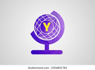 low poly Globe design with latter 