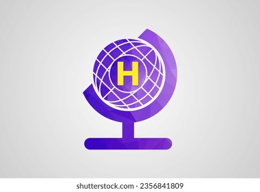 low poly Globe design with latter 
