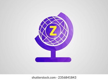 low poly Globe design with latter 