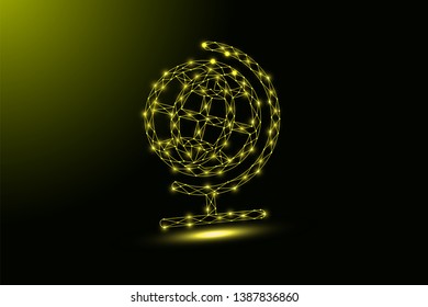 Low poly globe - Polygonal world vector - Illustration