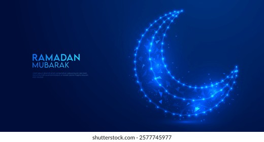 Low Poly Glowing Ramadan Mubarak background