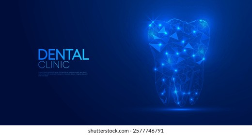 Low Poly Glowing Water Drop blue background