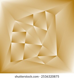 Low-Poly-goldenes Dreieck Formen Hintergrund
