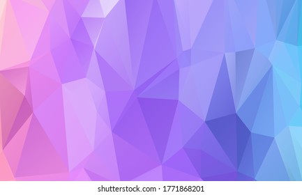 Low poly gradient triangles geometric vector background. Abstract purple polygonal wallpaper. Triangles pattern. Low poly diamond composition.