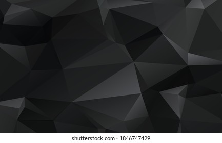 El bajo gradiente de polo triángulos de fondo del vector geométrico. Resumen de papel tapiz poligonal. Patrón de triángulos. Composición baja de diamante polaco en colores grises negros