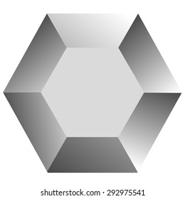 Low poly gray octagon on white background
