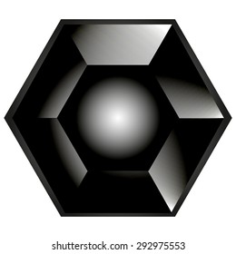 Low poly gray octagon on white background