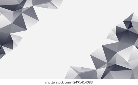 low poly gray triangle shape background with text space vector