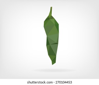 Low Poly Green Anaheim Pepper