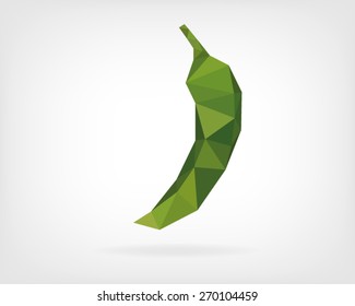 Low Poly Green Anaheim Pepper