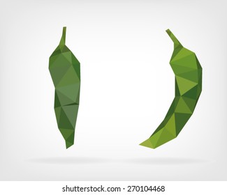 Low Poly Green Anaheim Pepper