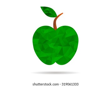 low poly green apple