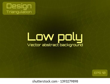 Low poly green khaki abstract background. Geometric triangulation in ufo green style. Textured template. Vector illustration.