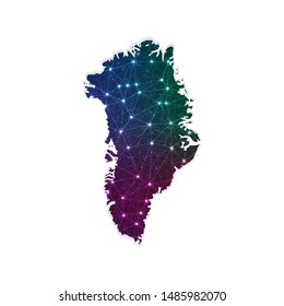 Low poly Greenland map in geometric polygonal on white background. Vector Illustration Eps10.