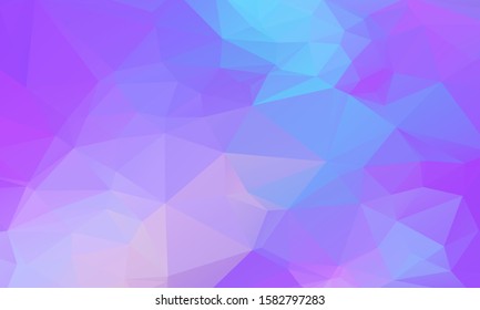 Low poly grid abstract holographic background with polygons, triangles. Holographic geometric pattern, tile backdrop. Fashion magazine cover background with neon metallic low poly gradient hologram.