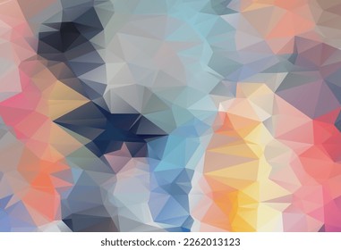 Fondo holográfico abstracto de rejilla baja con polígonos, triángulos. Patrón geométrico holográfico, fondo de mosaico. Fondo de portada de la revista de moda con holograma de baja gradiente de poli metálico neón.